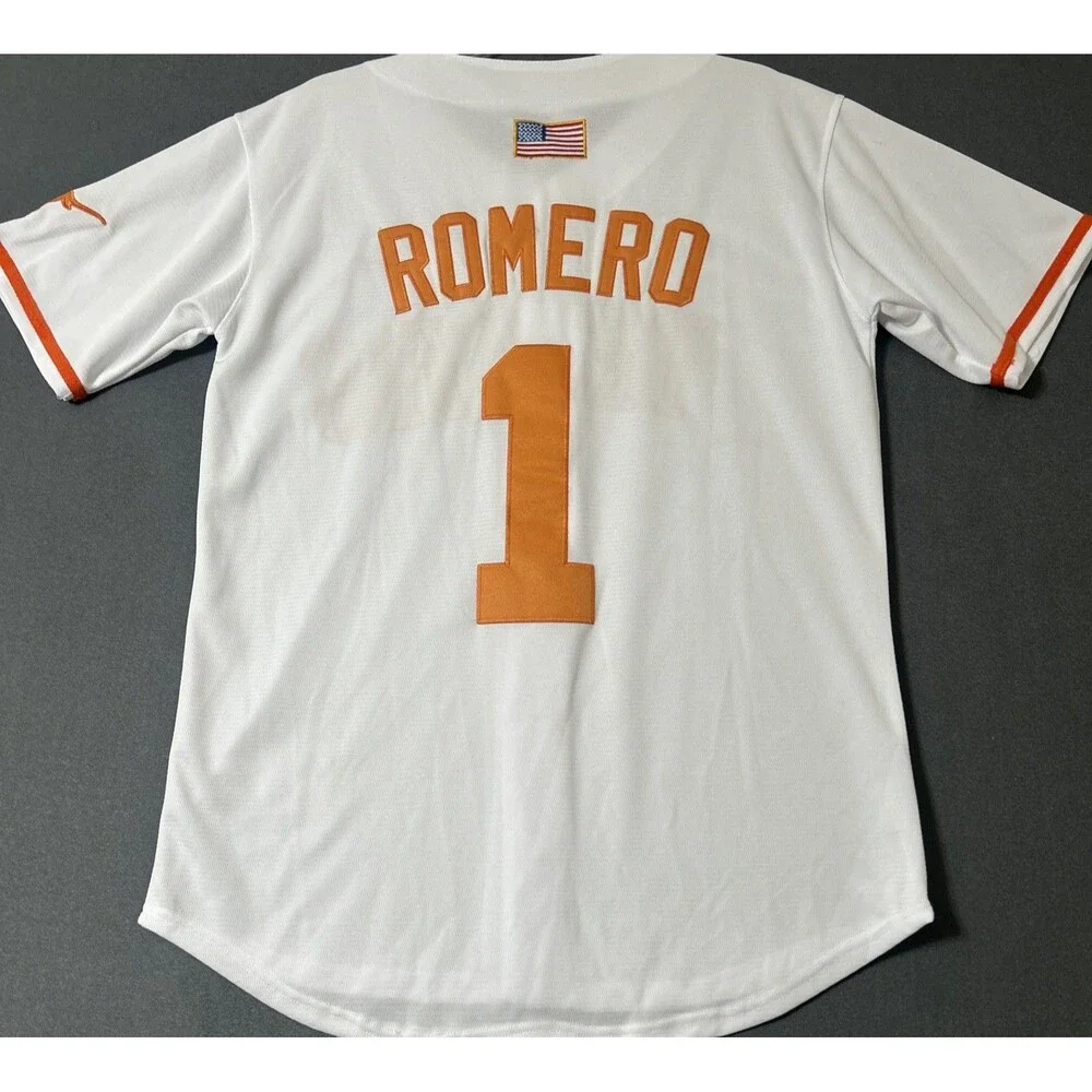 Nike Texas Longhorns Baseball Jersey “#1 Romero” Sz M - Picture 5 of 8